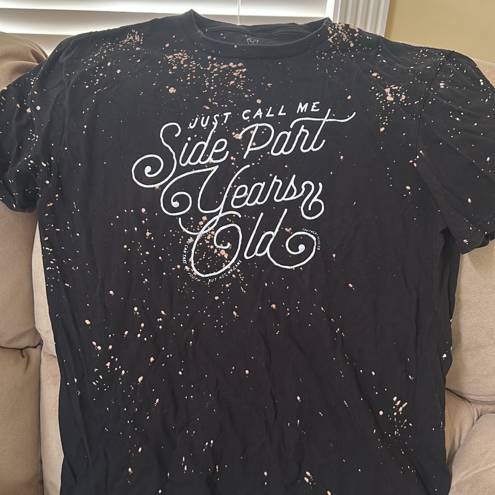 Black Graphic Tee with White Text